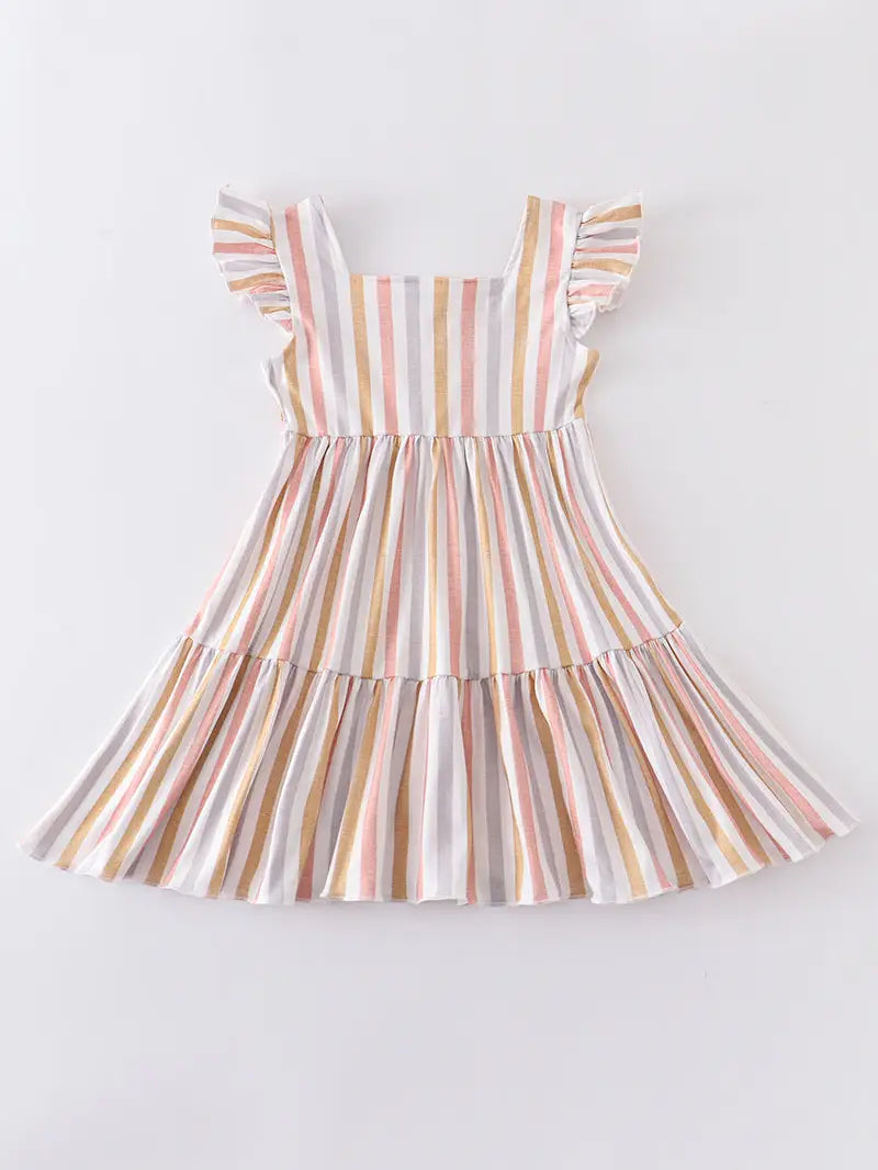 Stripe Flutter Twirl Dress