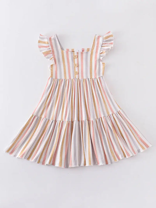 Stripe Flutter Twirl Dress