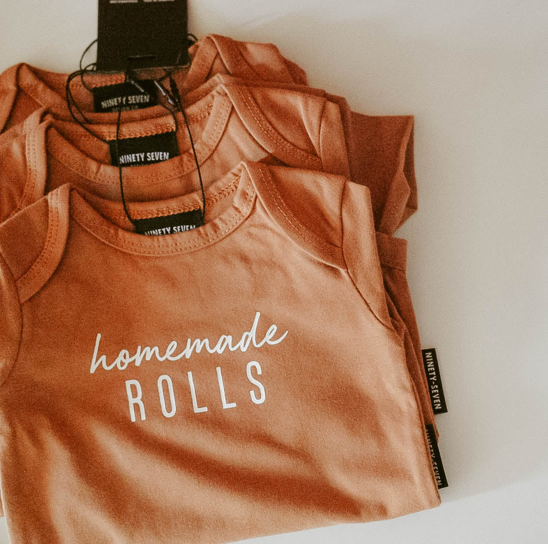 “Homemade Rolls” Baby Bodysuit